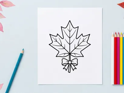 Ilustração elegante de folha de bordo para design sazonal. Gráfico botânico artístico para projetos temáticos de natureza.