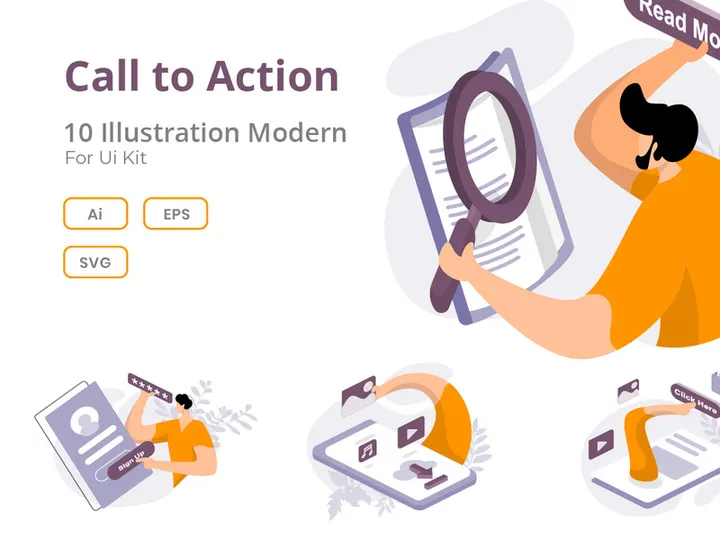 Call to Action flat Illustration