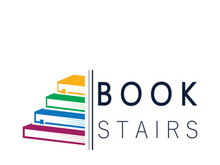 book stairs logo, or library for bookstores, book companies, publishers, encyclopedias, libraries, education, digital books, vectors