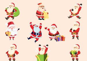 Santa claus, gift character illustration, merry christmas holiday cartoon