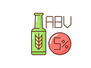 Alcohol by volume RGB color icon preview picture