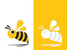 Bee logo vector icon illustration design
