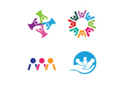 Community peole team group colorful logo