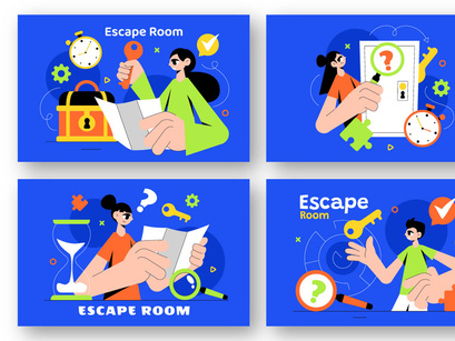 9 Escape Room Puzzle Challenge Illustration