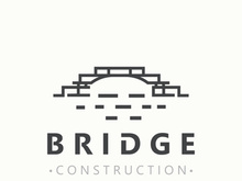 Minimalist Bridge logo suitable for building and construction workers vector design