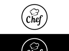 Chef hat logo for restaurant, cafe and online food delivery. Logo with vector design.