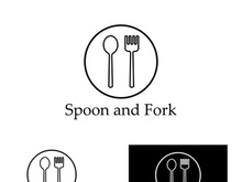 Creative spoon and fork logo.
