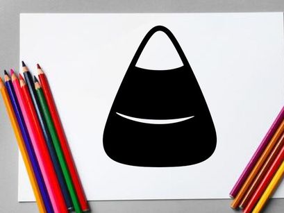 Minimalistisches schwarz-weißes Handtaschen-Symbol für Mode und Accessoires