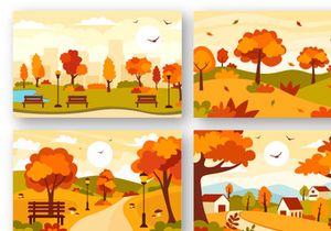 32 Autumn Landscape Background Illustration