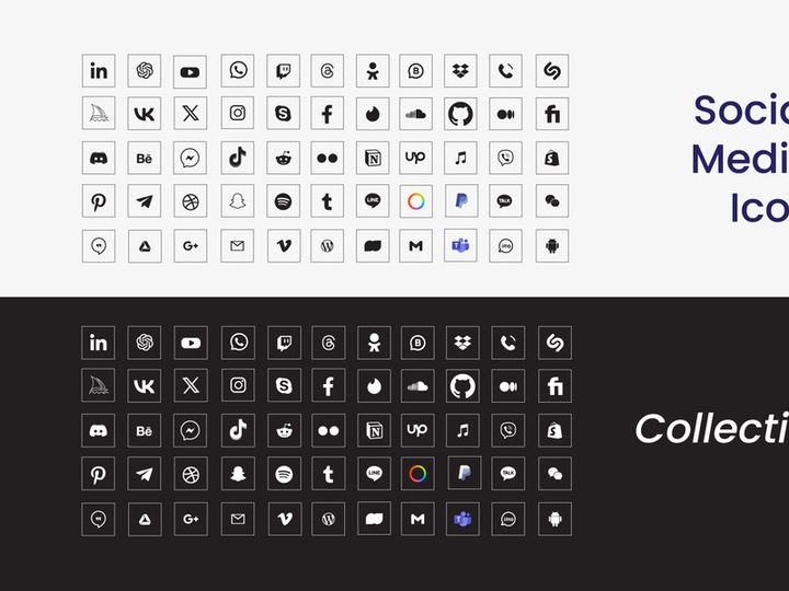 Popular social media icons