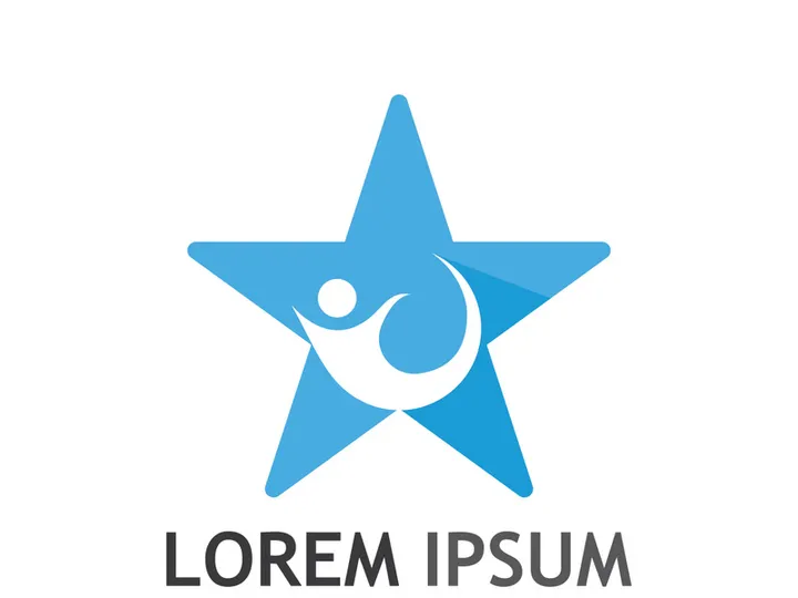 Logo design of people with stars to achieve success.