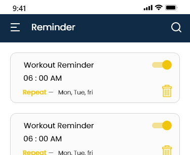 Free UI Kit Health Self Trainer Gym and Fitness App