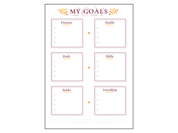 2021 goal spread minimalist planner page design preview picture