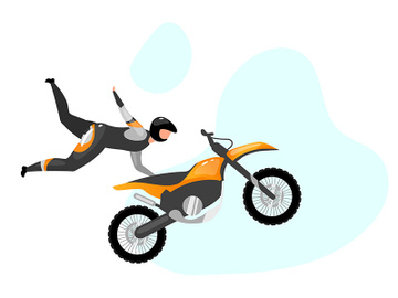 Motorcycle stunts flat vector illustration preview picture