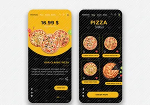 aplicación de diseño para pedido de pizza en línea