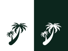 Palm tree summer logo template vector illustration