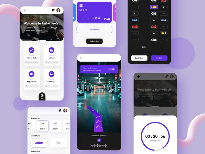 Smart Car Parking Mobile App Design