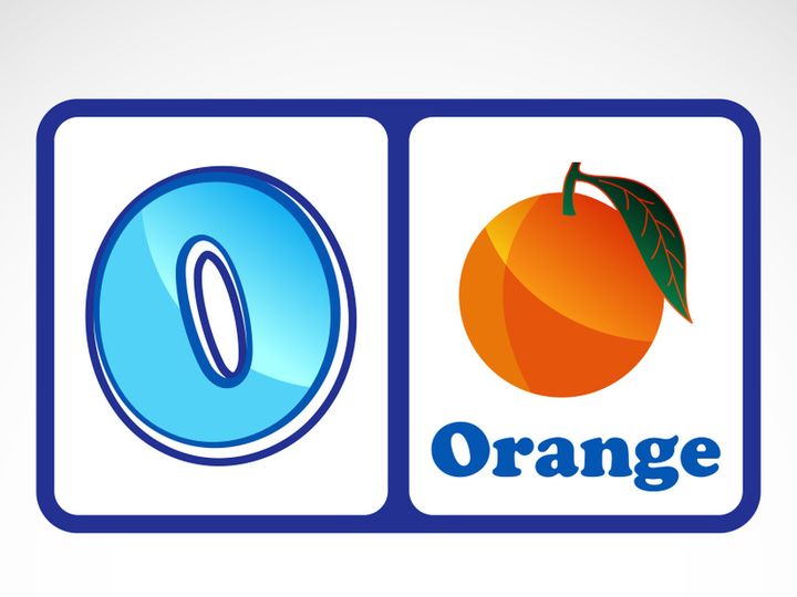 Alphabet flashcards for kids. Educational preschool learning ABC card with an element.