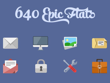 640 Flat icons+PixelDropr preview picture