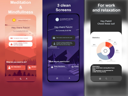 Meditation App UI Kit for IoS and Android