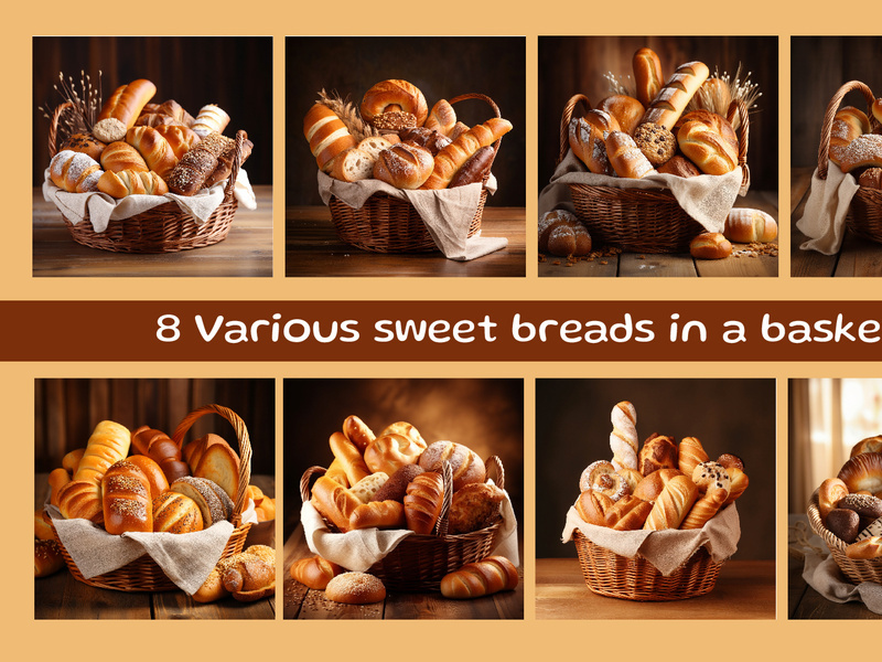 Various sweet breads in a basket
