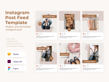 Fashion sale discount instagram post template preview picture