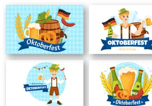 17 Happy Oktoberfest Beer Festival Illustration