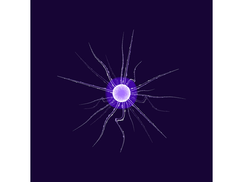 Virus cell realistic vector illustration