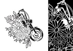 Flower x Motorcycle art Vector Bundle