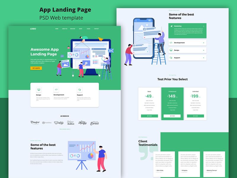 App landing page