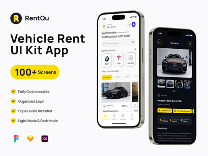 RentQu - Car Rental UI Kit App