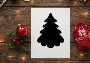 Silhouette of Christmas Tree for Holiday Celebration and Festive Decor