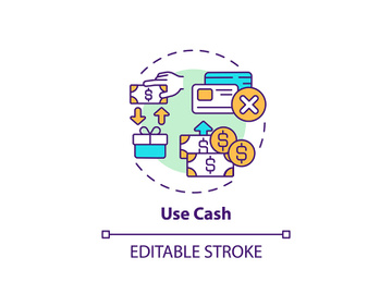 Using cash concept icon preview picture