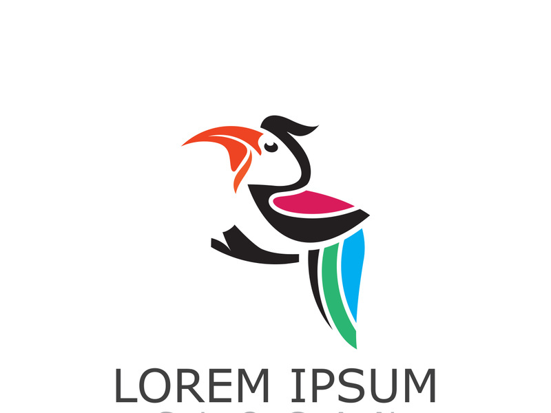 Toucan simple logo design image bird vector illustration