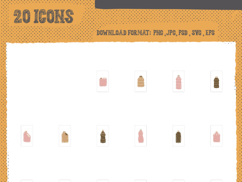 20 SVG, PSD, PNG, JPG, EPS, illustration stamps stickers icons images pictures bottles