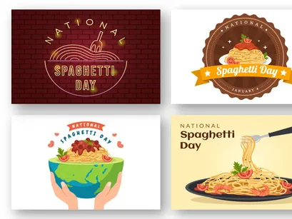 14 National Spaghetti Day Illustration