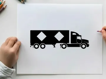 Silhouette of a semi truck with diamond markings on trailer preview picture