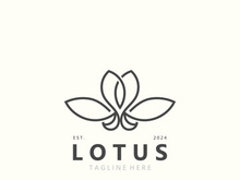 Lotus flower minimalist design, elegance Lotus flower logo template