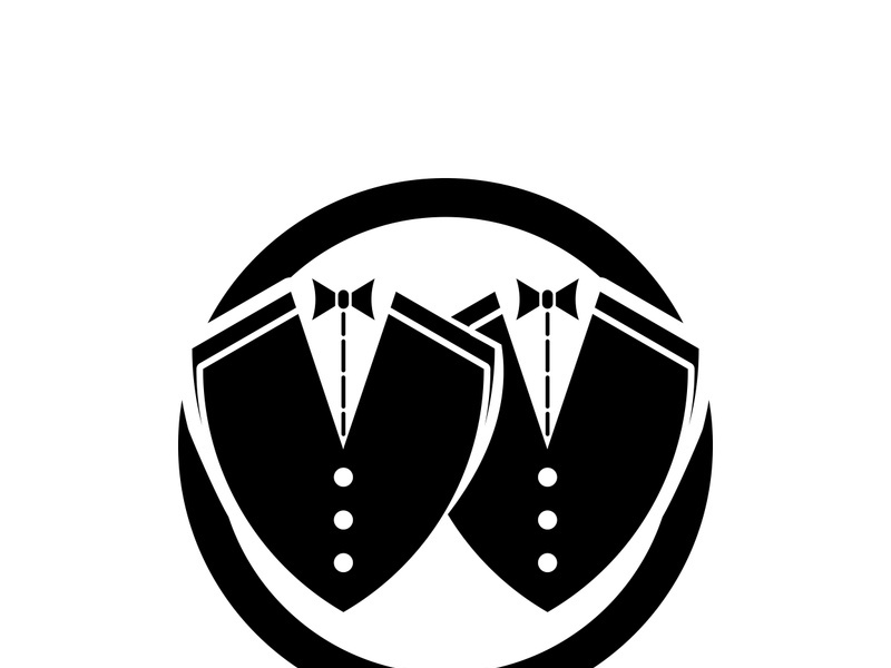 Classic tie icon and suit fashion man logo design
