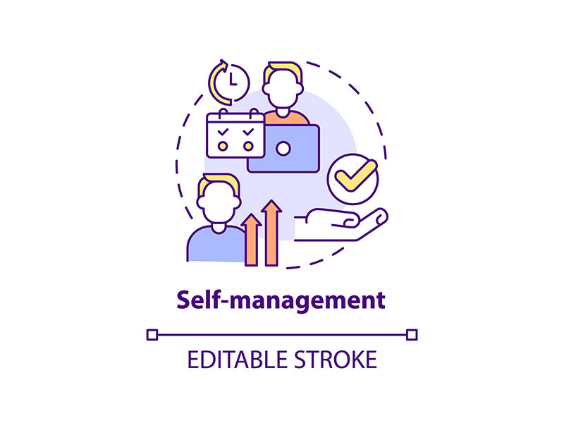 Self-management concept icon