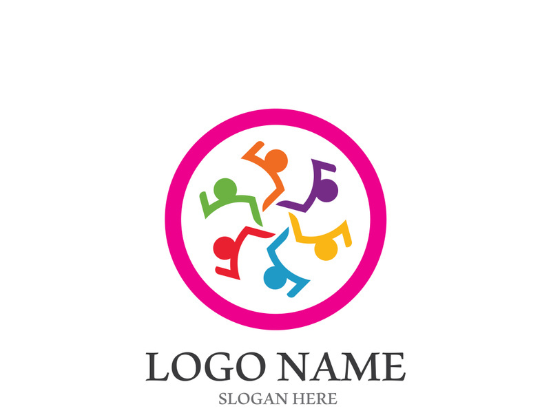 Community, network and social icon design template