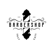 Barbershop logo vintage, retro, haircut, shaving, with scissors, shaving pole, comb, razor. for business, emblems, labels, barber shops, badges.