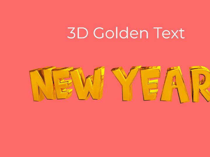 New Year 3D-styled glossy glass text-effect