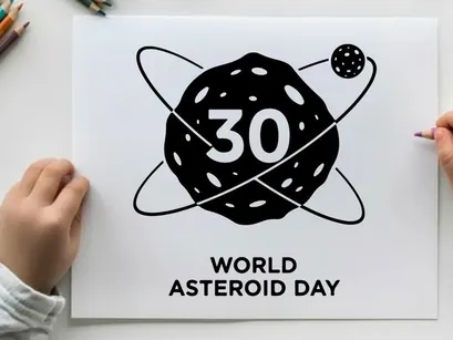 World Asteroid Day 30th anniversary vector illustration