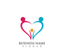 Family Love care  logo Vector icon illustration design