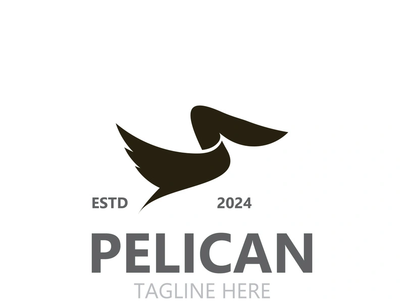 Pelican bird silhoutte vintage logo vector illustration template icon graphic design