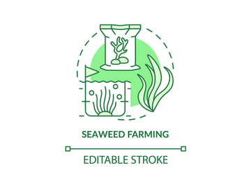 Seaweed farming green concept icon preview picture