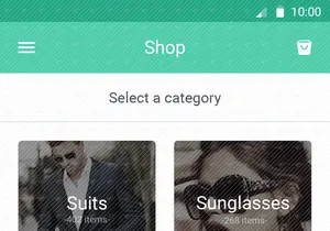 E-commerce mobile screens