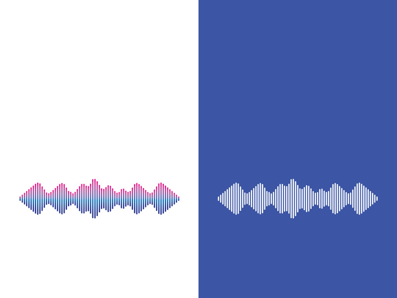 Sound waves vector illustration design template
