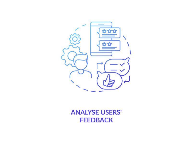 Analyse users feedback concept icon